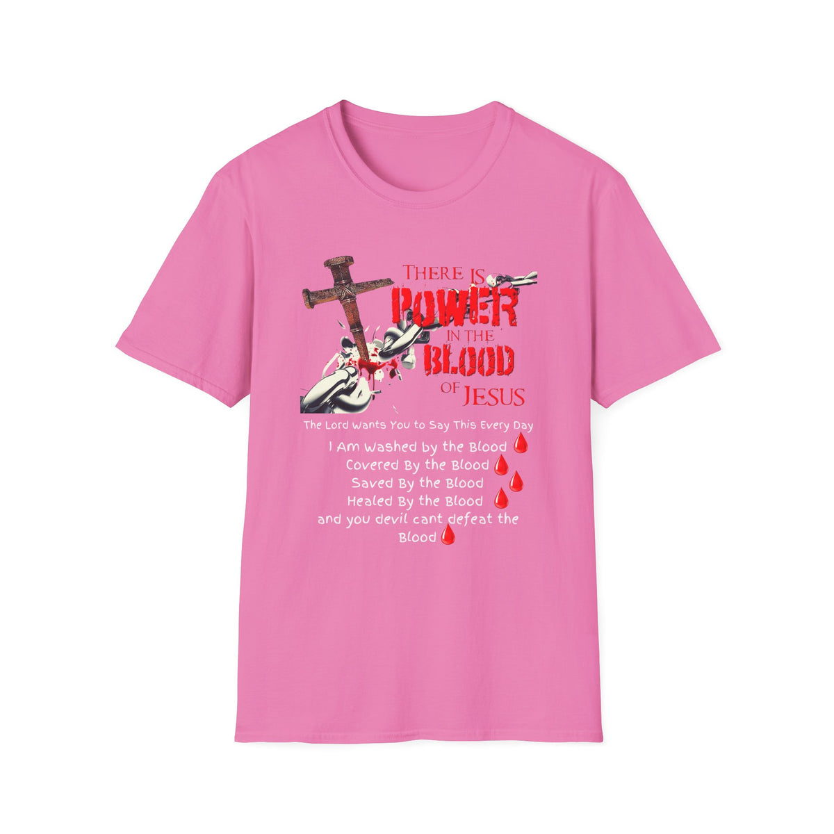 There's Power in the Blood of Jesus T-Shirt — Christian Cross Faith Shirt (Washed by the Blood)