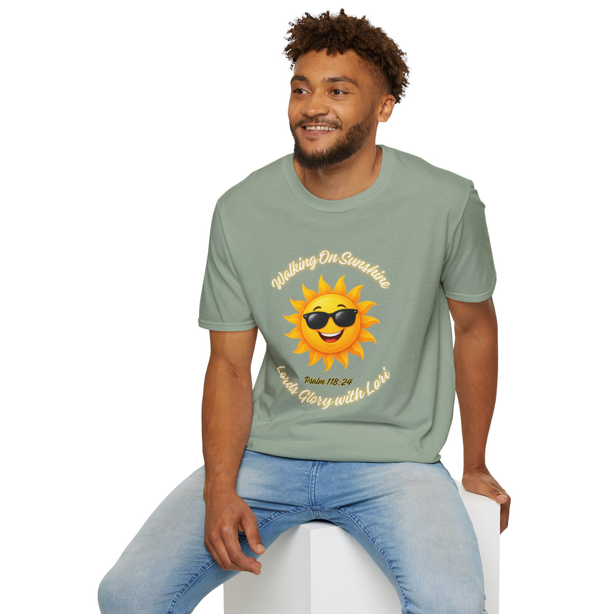 Sunshine Smiles T-Shirt — Sunglasses Sun with Psalm 118:24 Inspirational Tee