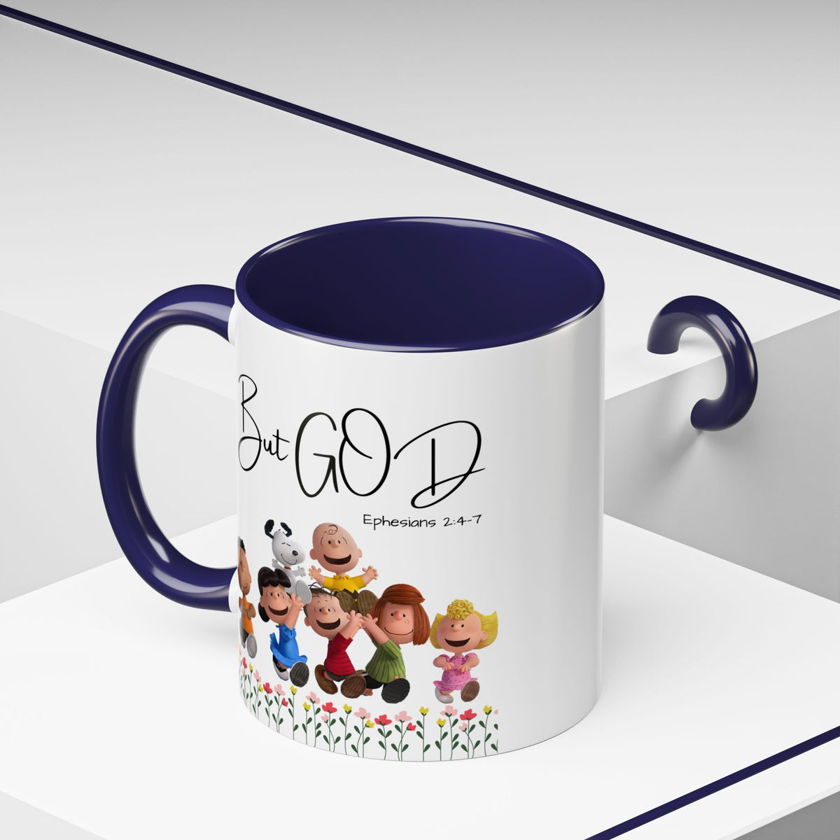 But God Scripture Coffee Mug — Genesis 50:20 Inspirational Heart Accent Mug (11/15oz)