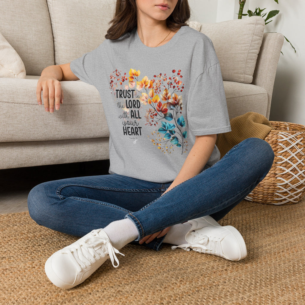Trust the Lord with All Your Heart T-Shirt | Floral Scripture Design