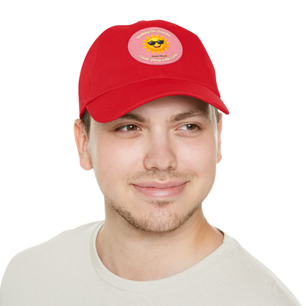 Sunshine Smiles Dad Hat — Round Leather Patch ‘Always Brighter’