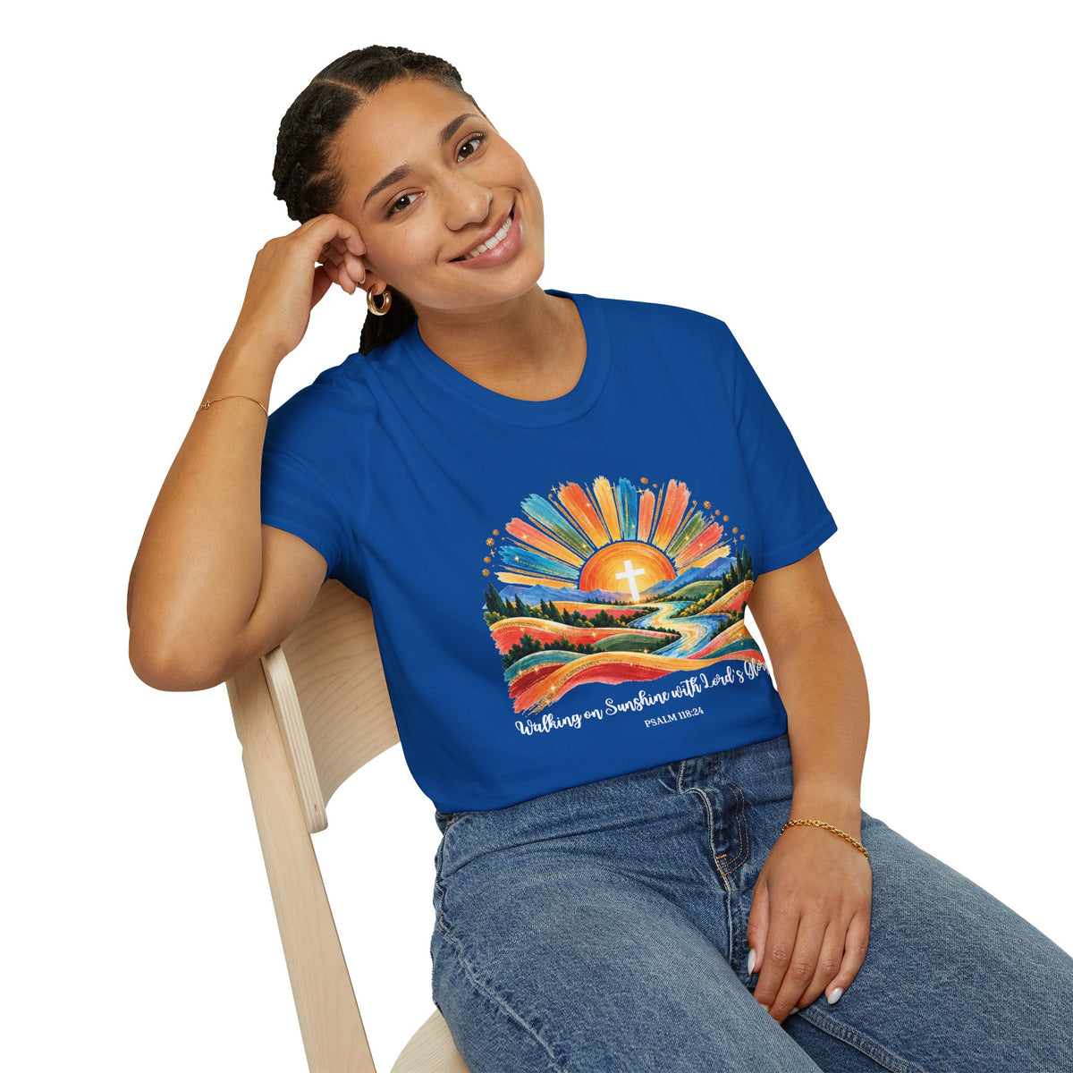 Walking On Sunshine with Lords Glory - with Lori Faith and Hope Christian Sunrise T-Shirt