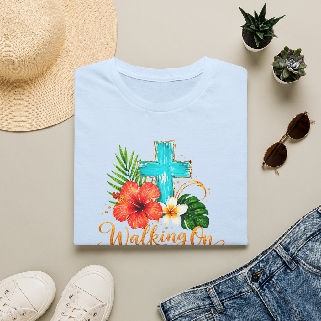 Walking on Sunshine & Jesus Floral Cross T-Shirt