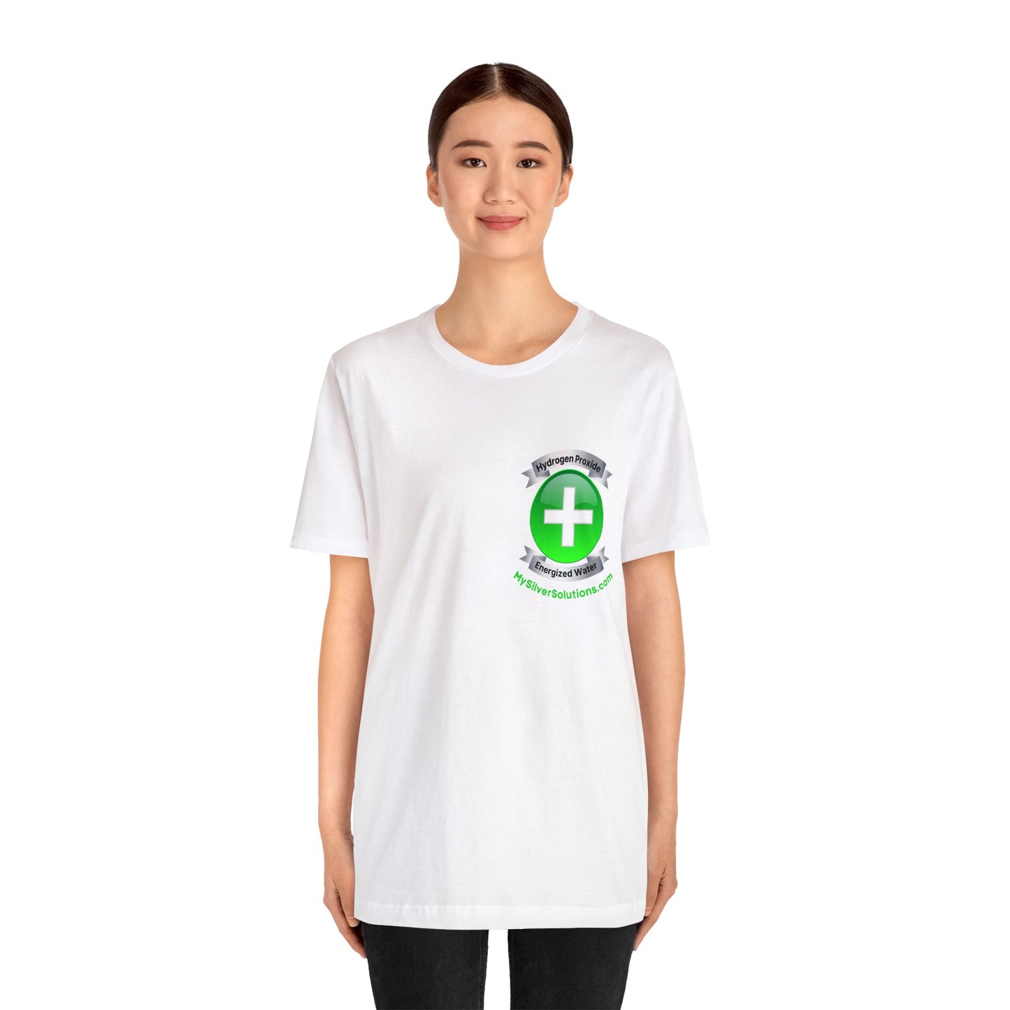 Hydrogen Peroxide Food Grade MySilverSolutions.com - Unisex Jersey Short Sleeve Tee