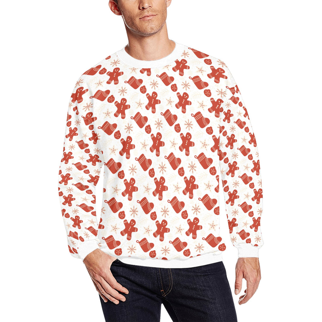 Men's Gingerbread Man Christmas crew neck sweatshirt USA