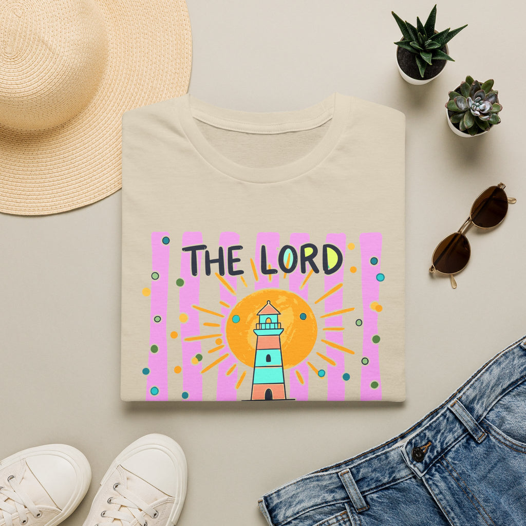The Lord Is My Light Lighthouse Christian T-Shirt — Psalm 27:1  Inspirational Tee