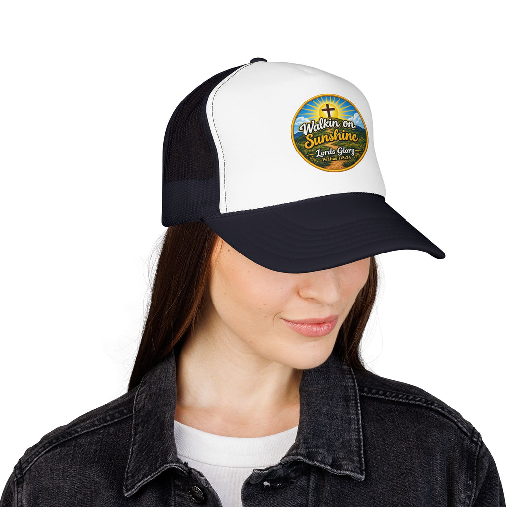 Walkin' on Sunshine Trucker Hat — 'Lord's Glory with Lori' Christian Mesh Cap