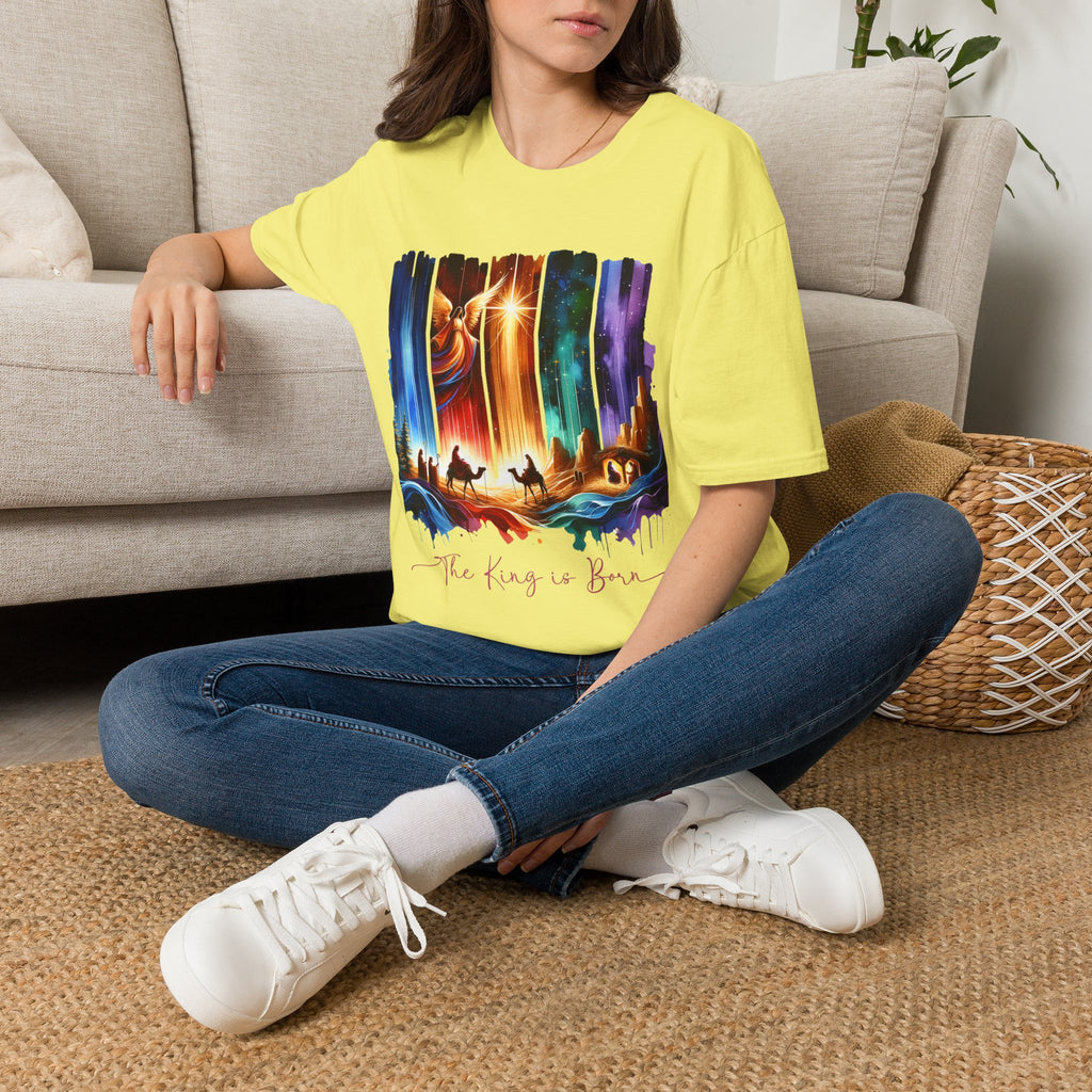 Vibrant Fantasy T-Shirt, Colorful Graphic Tee, Unisex Art Shirt, Great Gift for Fans, Unique Casual Wear, The King is Born Shirt
