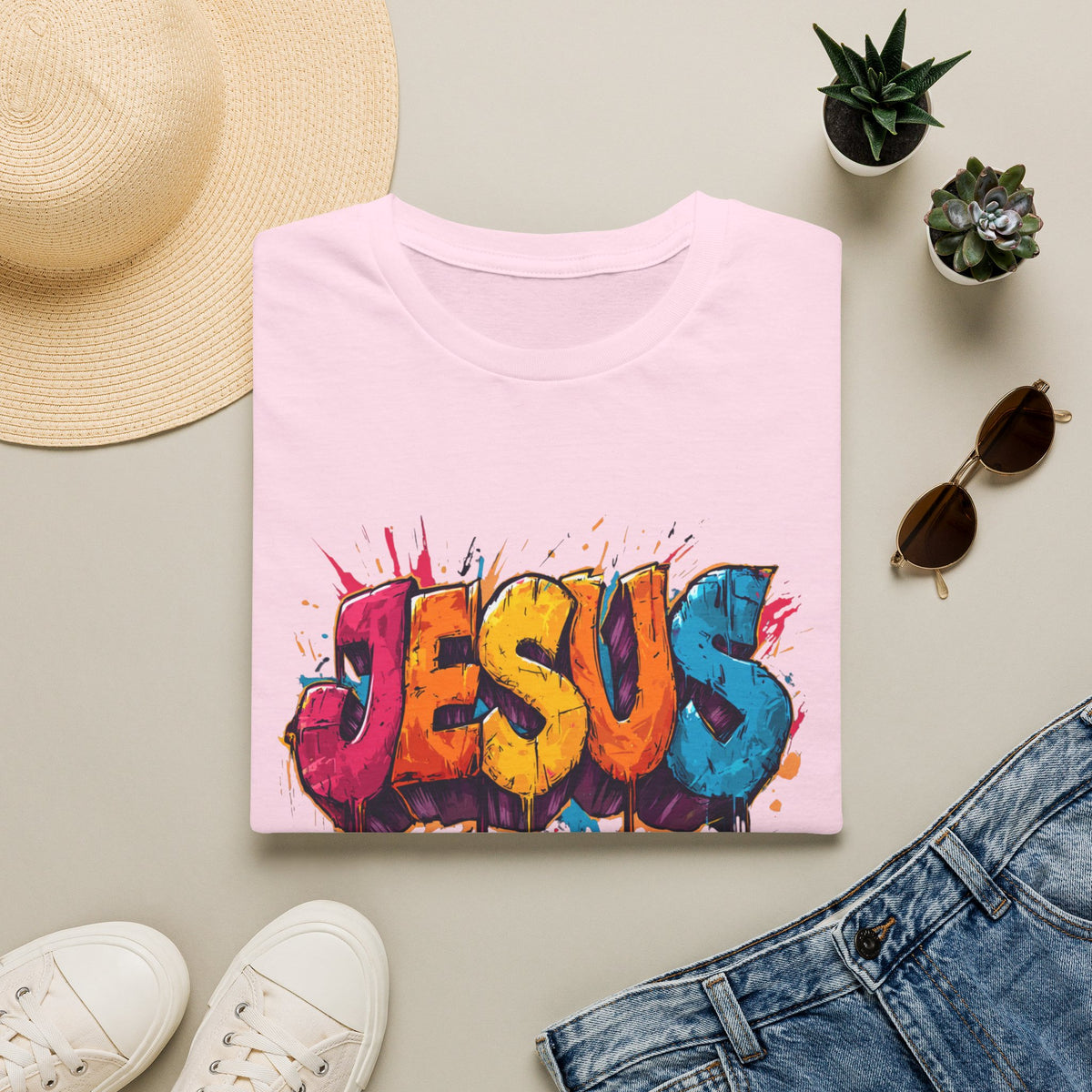 JESUS  Splash T-Shirt | Colorful Street Art Christian Tee