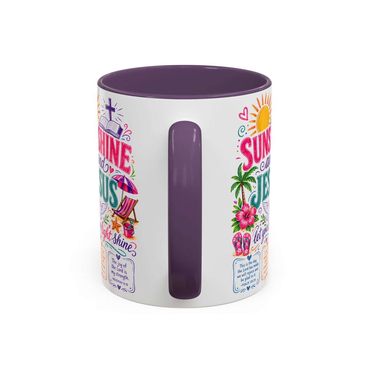 Sunshine and Jesus Coffee Mug — Faith-Inspired Beach Vibe Accent Mug (11/15oz)