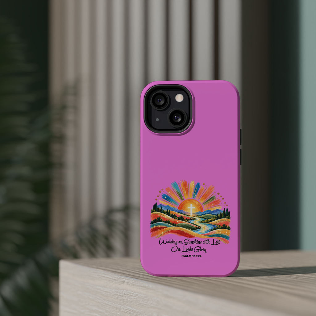 Magnetic Phone Case – “Walking on Sunshine with Lords Glory” Sunrise Design