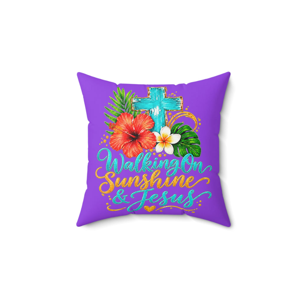 Walking on Sunshine Faux Suede Square Pillow
