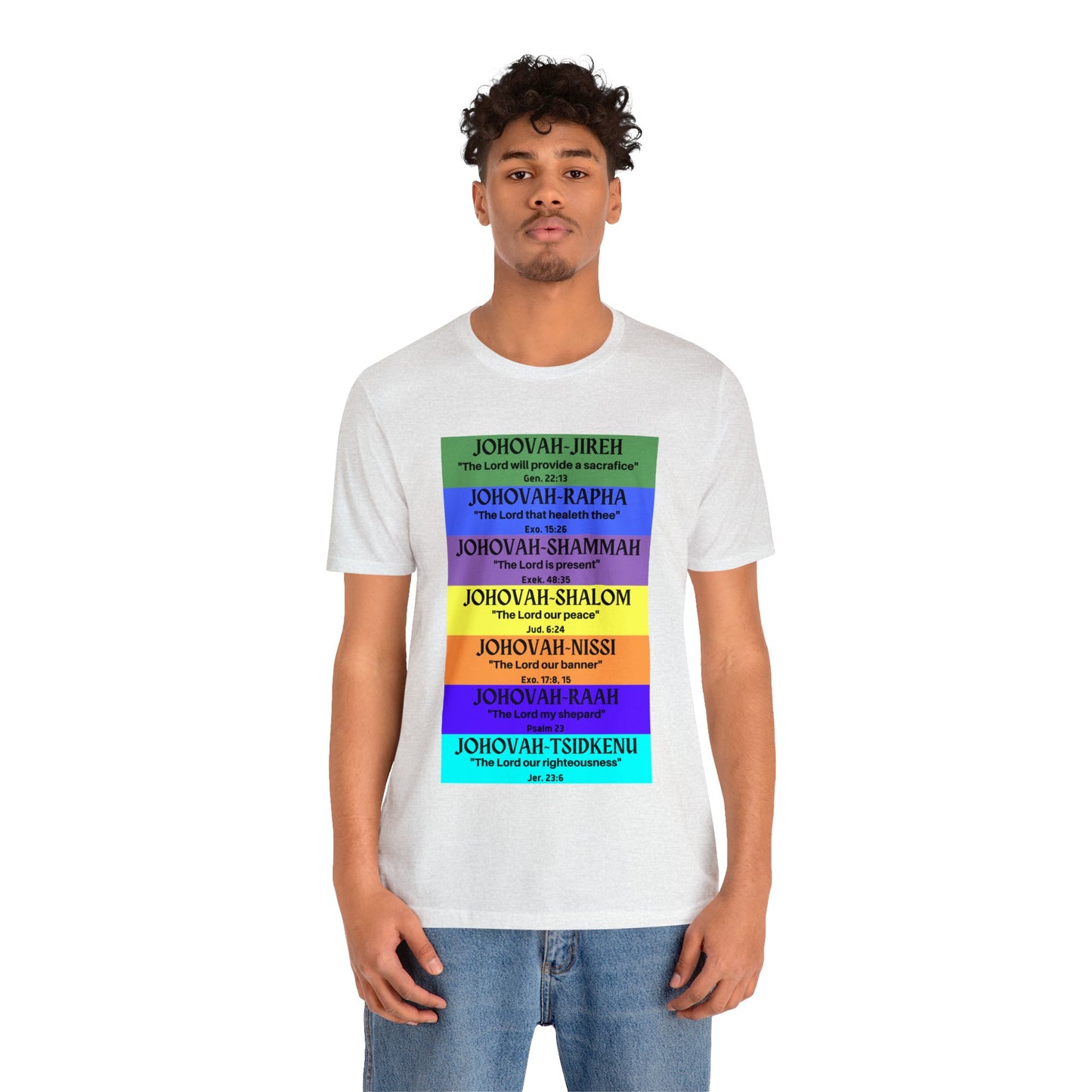 JEHOVAH's  names - Many Colors Unisex Jersey Short Sleeve Tee