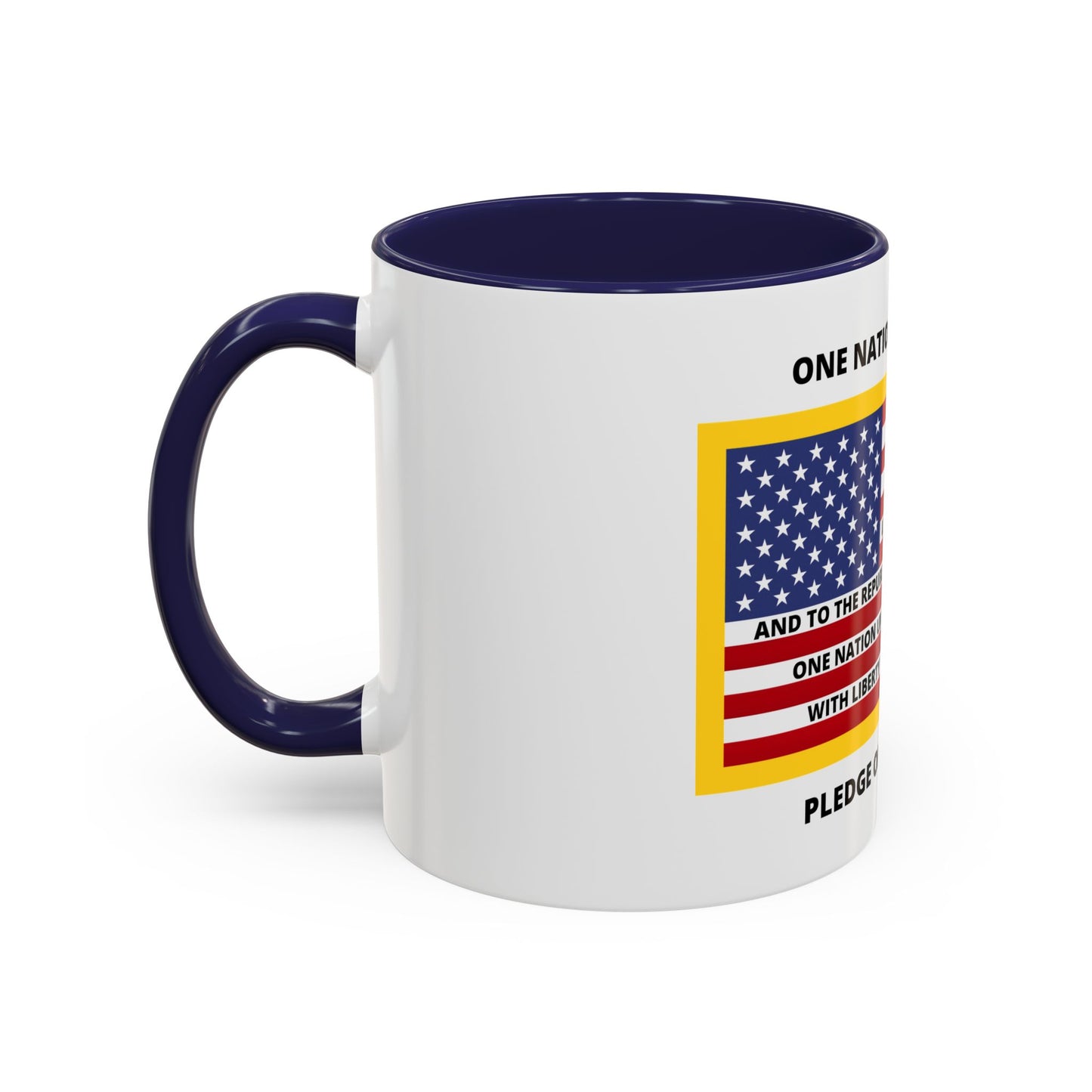 Pledge of Allegiance One Nation Under GOD! Accent Coffee Mug, 11oz