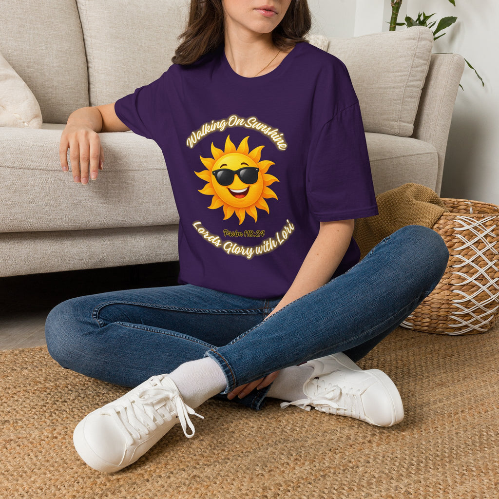 Sunshine Smiles T-Shirt — Sunglasses Sun with Psalm 118:24 Inspirational Tee