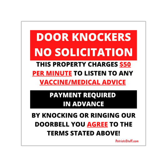 DOOR KNOCKERS BEWARE - Square Vinyl Stickers (Exterior Use)