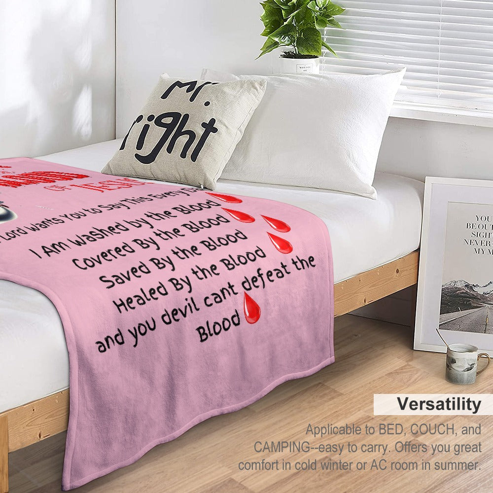 There's Power in the Blood of Jesus Custom super soft blanket Made in USA