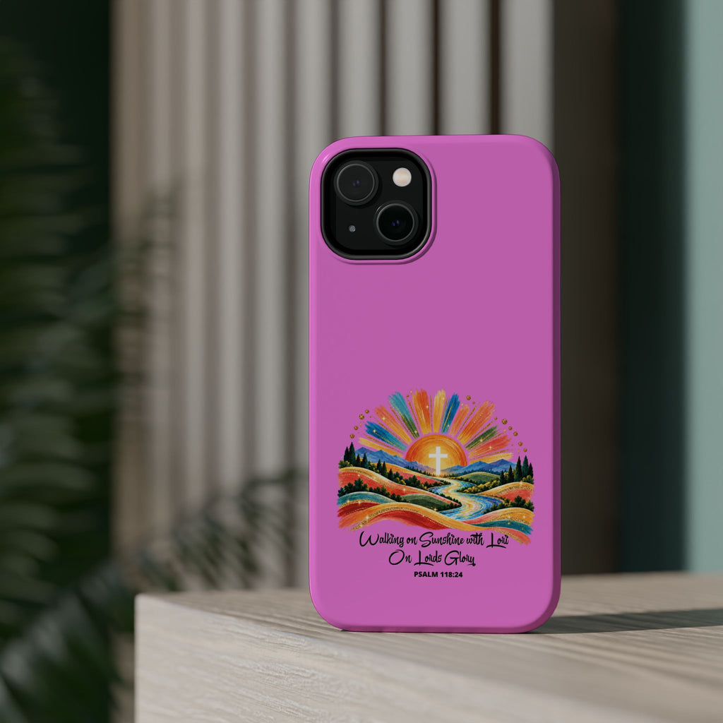 Magnetic Phone Case – “Walking on Sunshine with Lords Glory” Sunrise Design