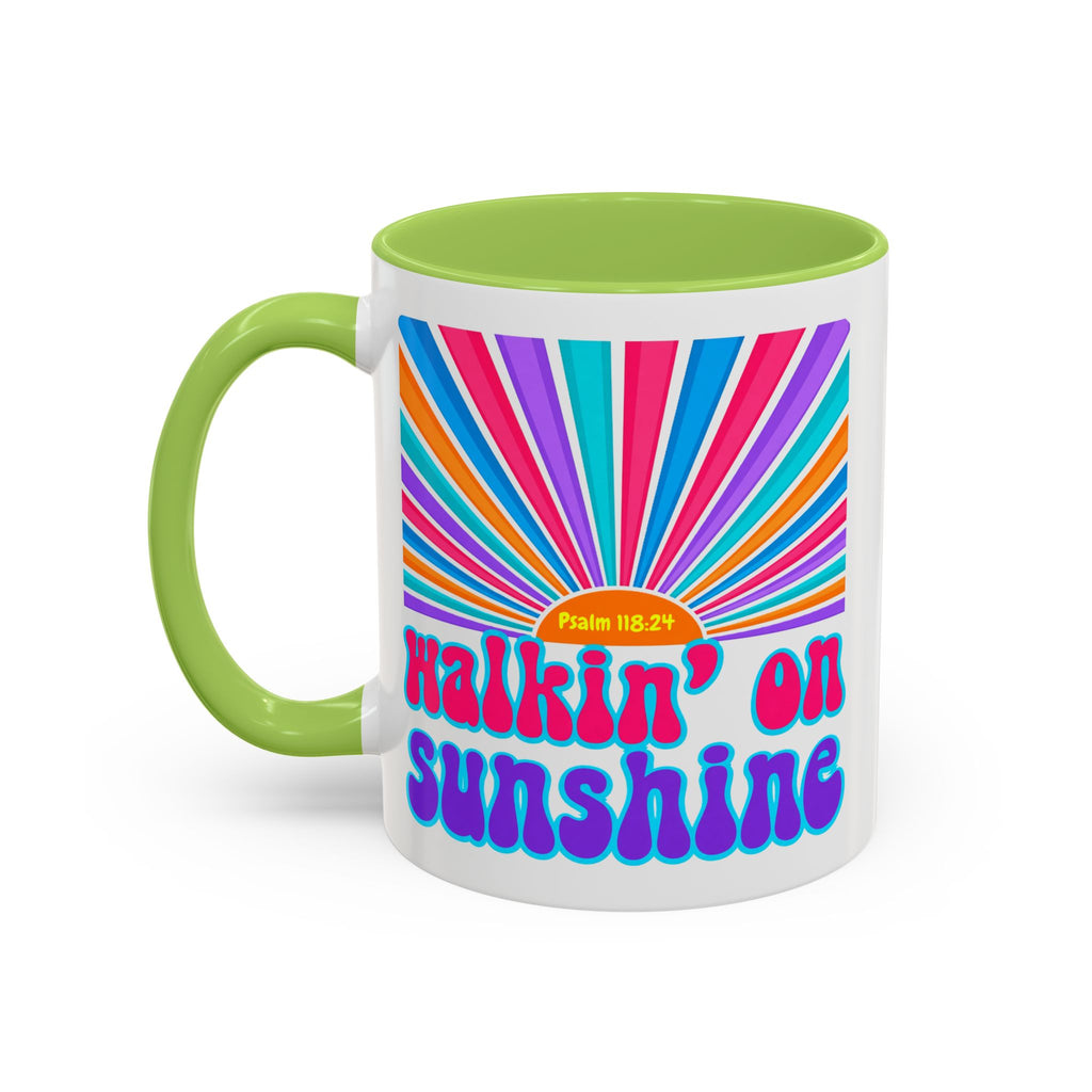 Coffee Mug — "Walkin' on Sunshine" Retro Psalm 118:24 Accent Mug