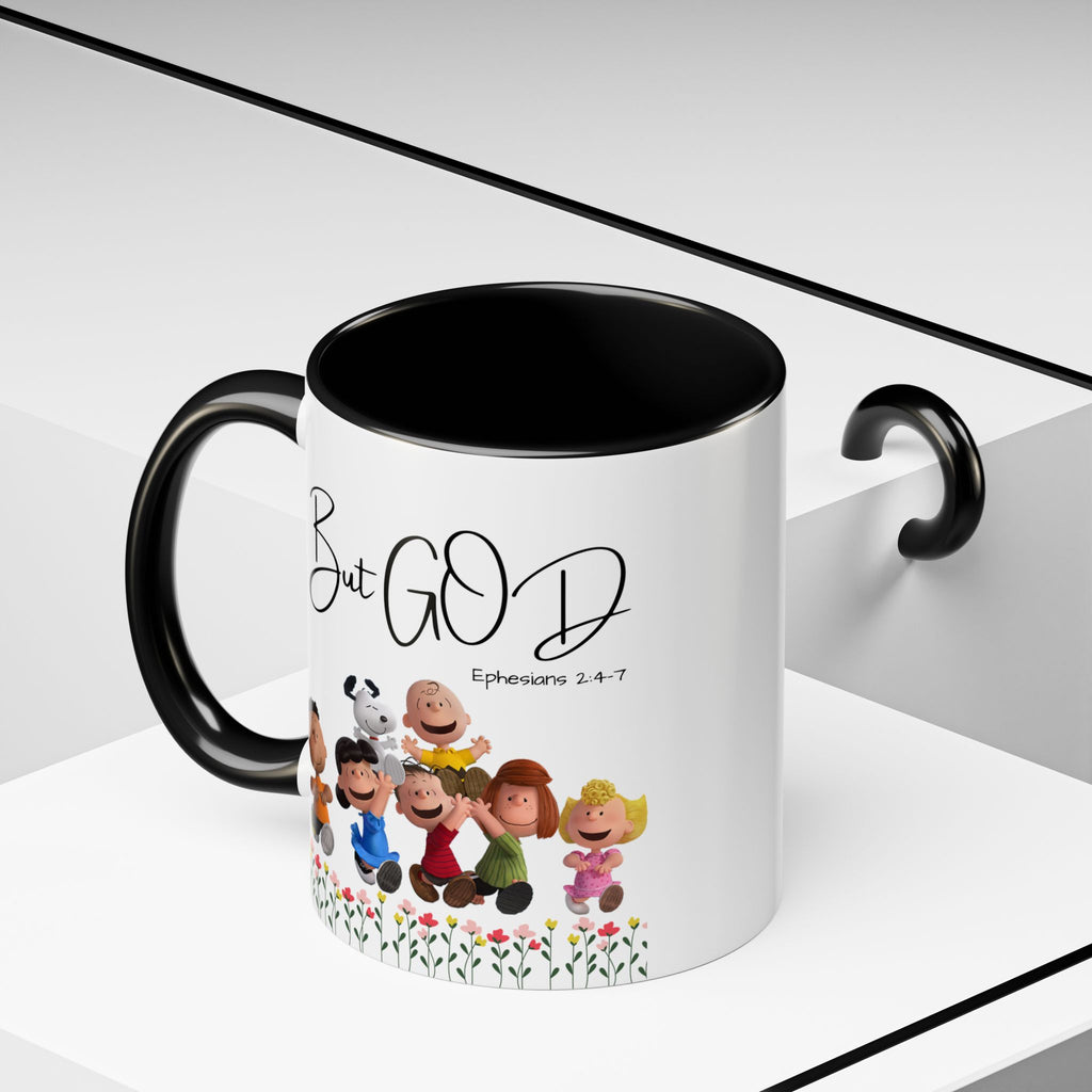 But God Scripture Coffee Mug — Genesis 50:20 Inspirational Heart Accent Mug (11/15oz)