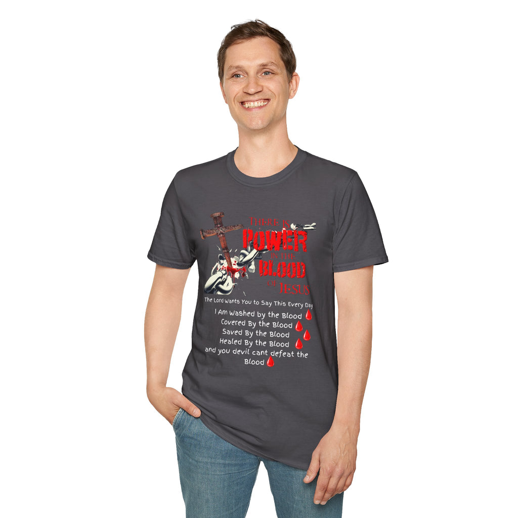 There's Power in the Blood of Jesus T-Shirt — Christian Cross Faith Shirt (Washed by the Blood)