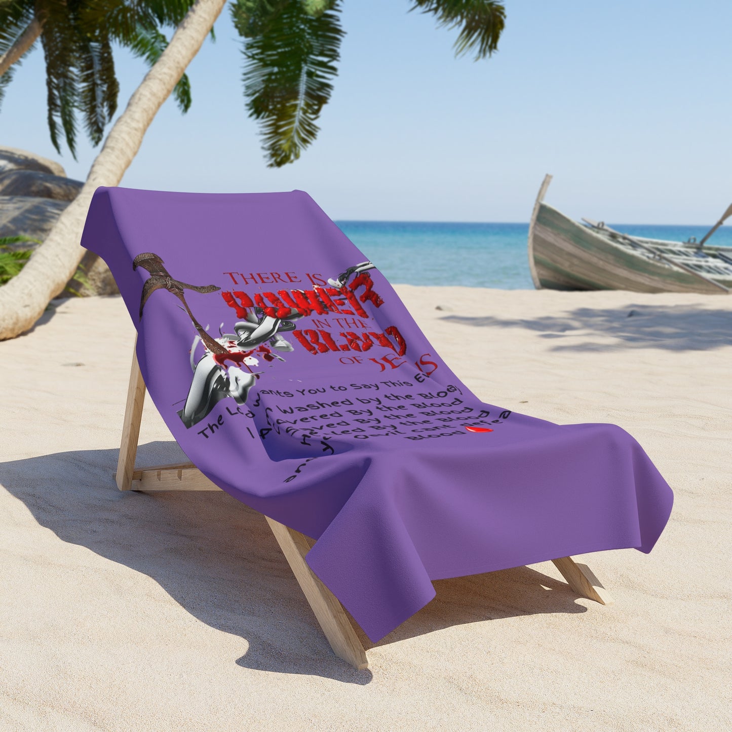 The Power of the Blood of Jesus - Purple Beach Towel