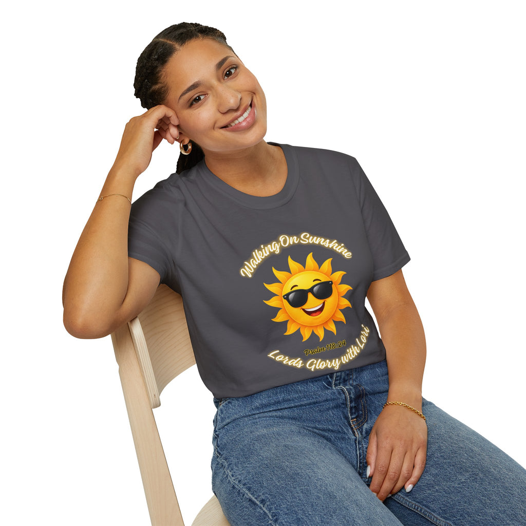 Sunshine Smiles T-Shirt — Sunglasses Sun with Psalm 118:24 Inspirational Tee