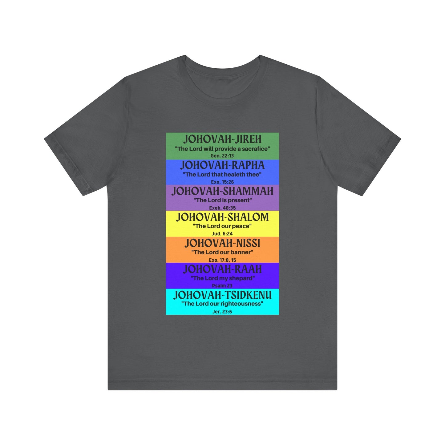 JEHOVAH's  names - Many Colors Unisex Jersey Short Sleeve Tee