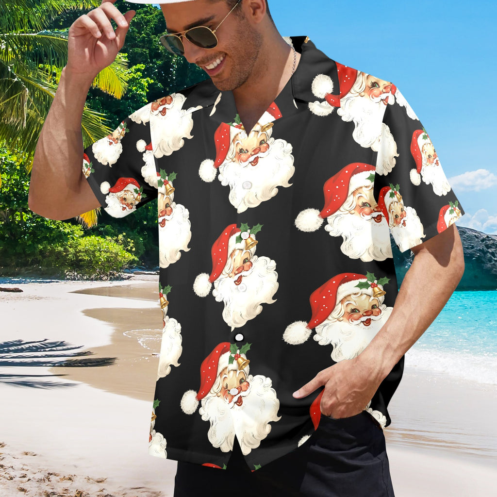 Men's All Over Print Santa Claus Christmas Shirt Made In USA Ships to USA Only