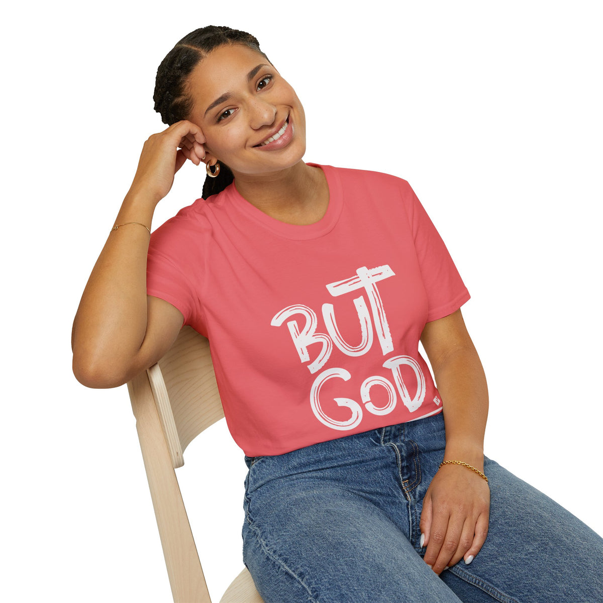 But GOD - Mens and Womans  Softstyle T-Shirt