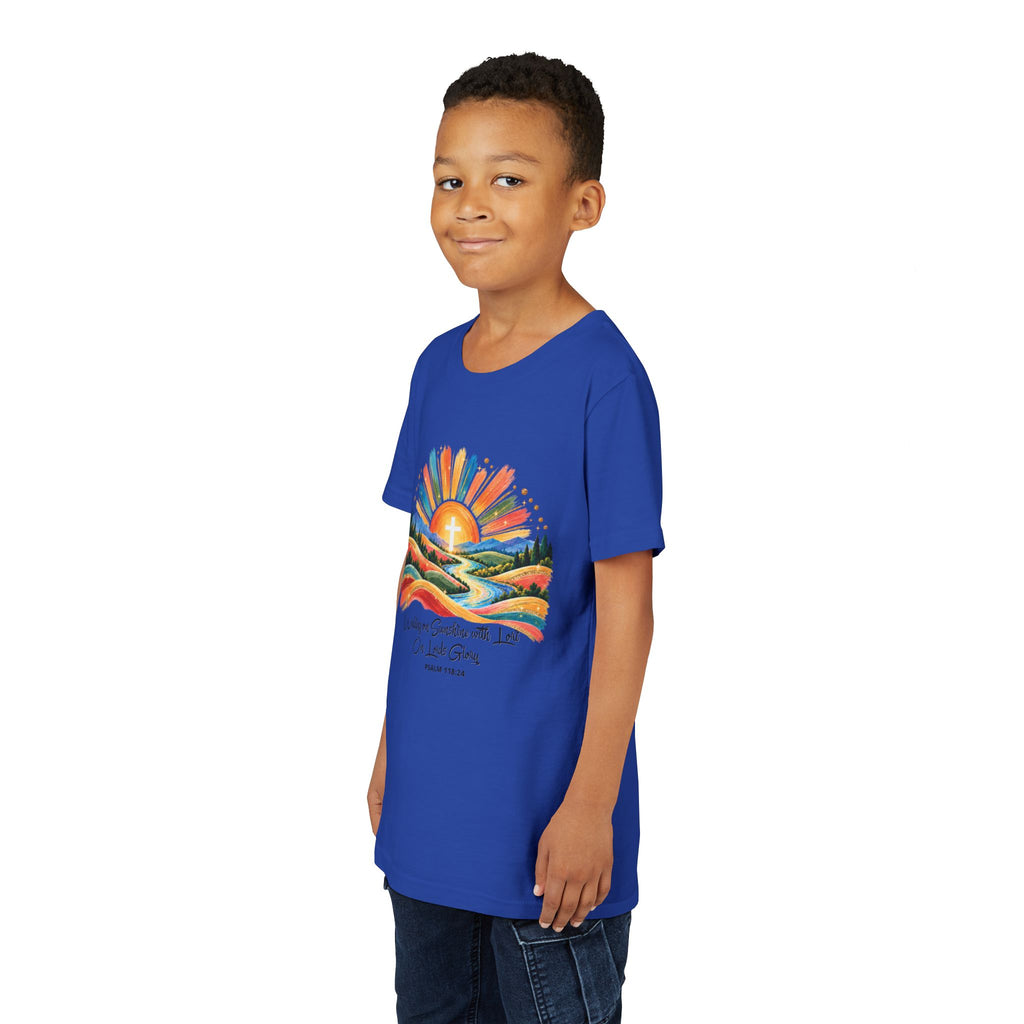 Youth Short Sleeve Tee – Walking On Sunshine with Lords Glory Design
