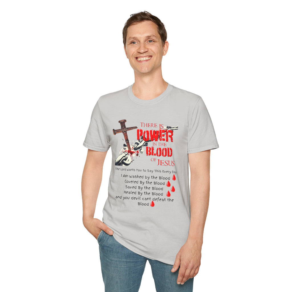 Jesus Blood Cross T-Shirt — "There Is Power In The Blood of Jesus" Christian Tee