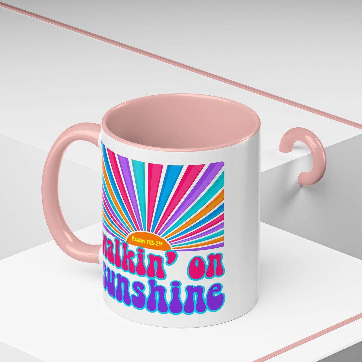 Coffee Mug — "Walkin' on Sunshine" Retro Psalm 118:24 Accent Mug