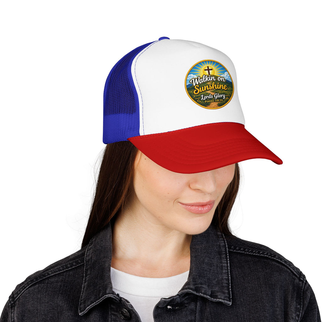 Walkin' on Sunshine Trucker Hat — 'Lord's Glory with Lori' Christian Mesh Cap
