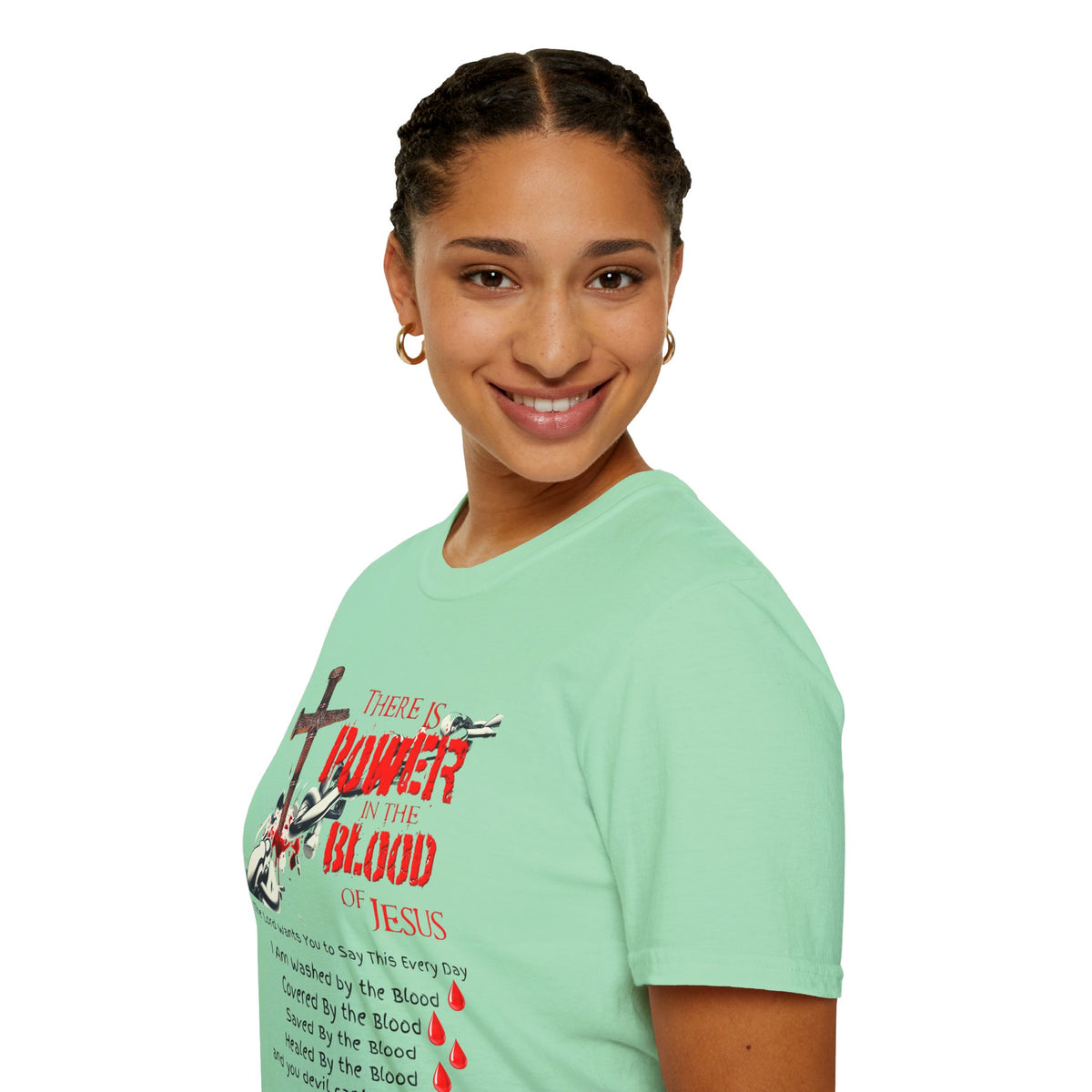 Jesus Blood Cross T-Shirt — "There Is Power In The Blood of Jesus" Christian Tee