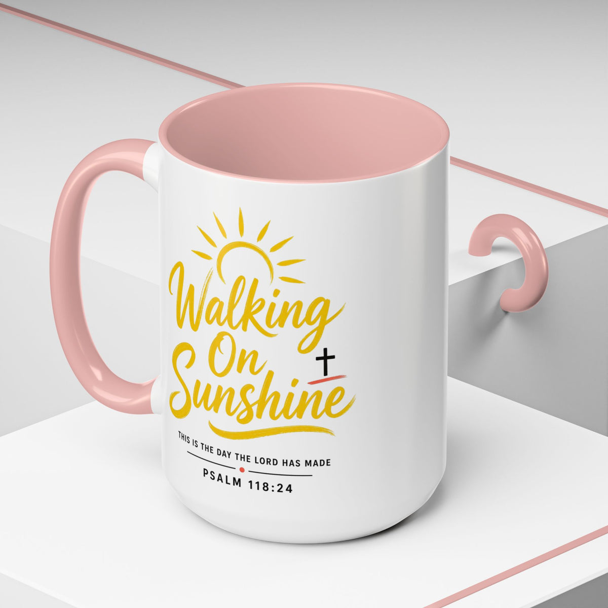 Walking on Sunshine Psalms 118:24  Accent Coffee Mug (11, 15oz)