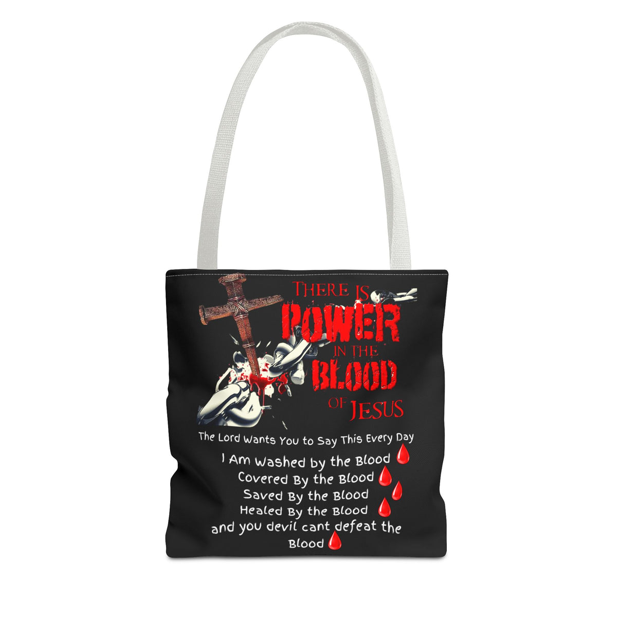 Tote — "The Power of the Blood of Jesus" Inspirational Christian Tote Bag