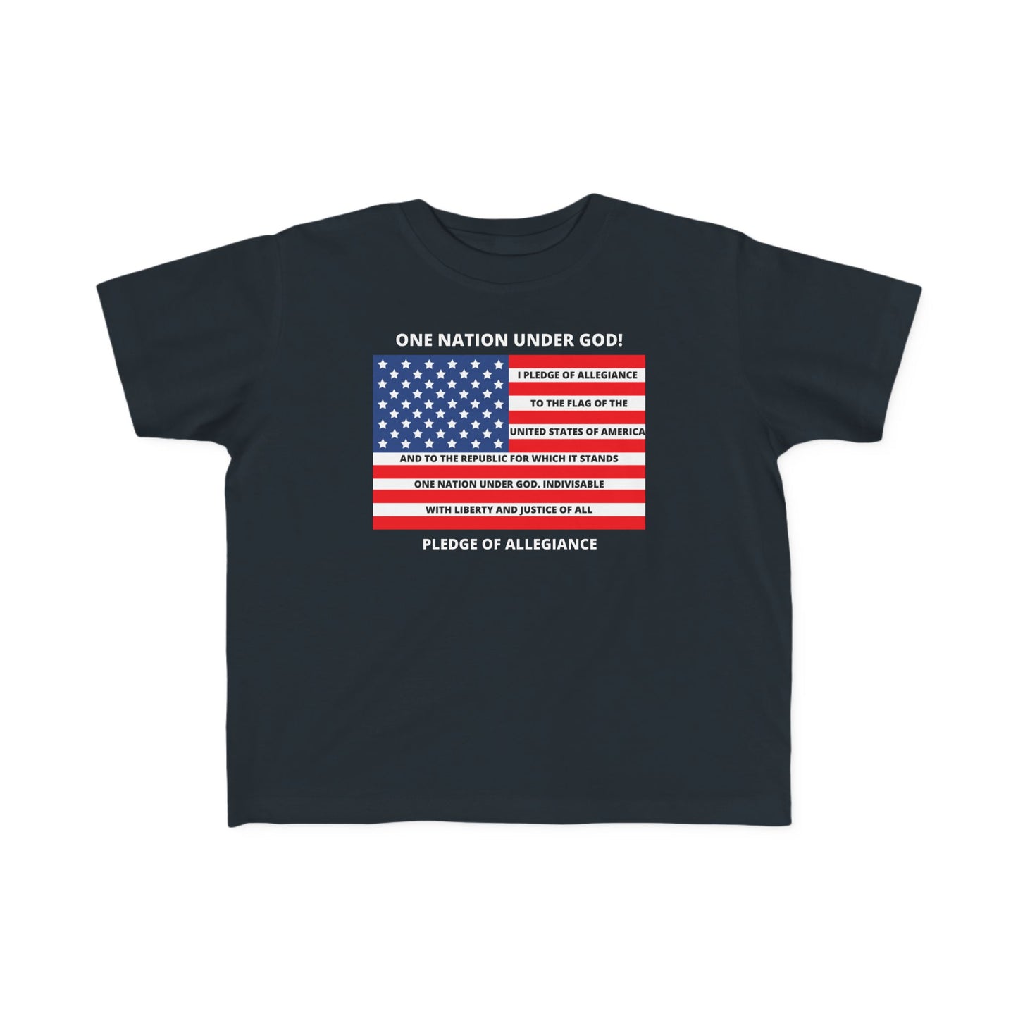 One Nation Under GOD Pledge of Allegiance Kid's Fine Jersey Tee