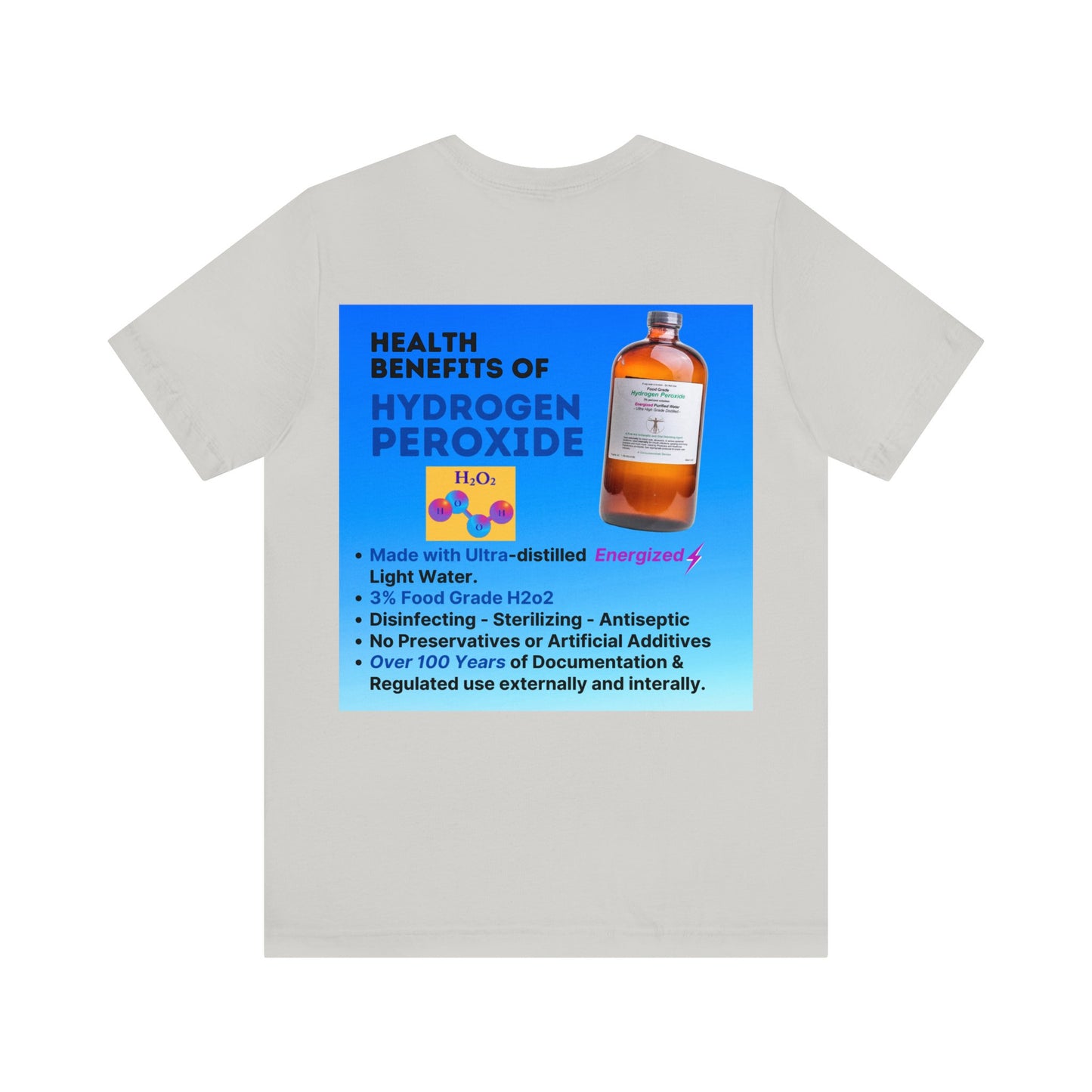 Hydrogen Peroxide Food Grade MySilverSolutions.com - Unisex Jersey Short Sleeve Tee