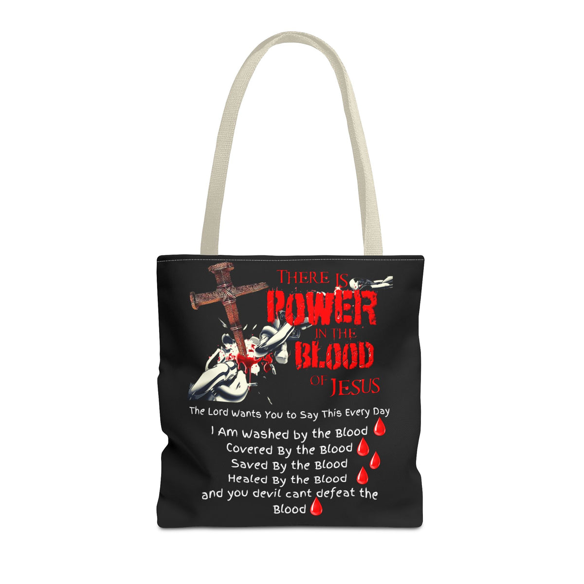 Tote — "The Power of the Blood of Jesus" Inspirational Christian Tote Bag
