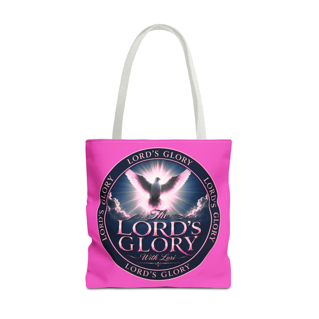 Religious Tote Bag - "The Lord's Glory with Lori" Pink All-Over-Print Christian Tote