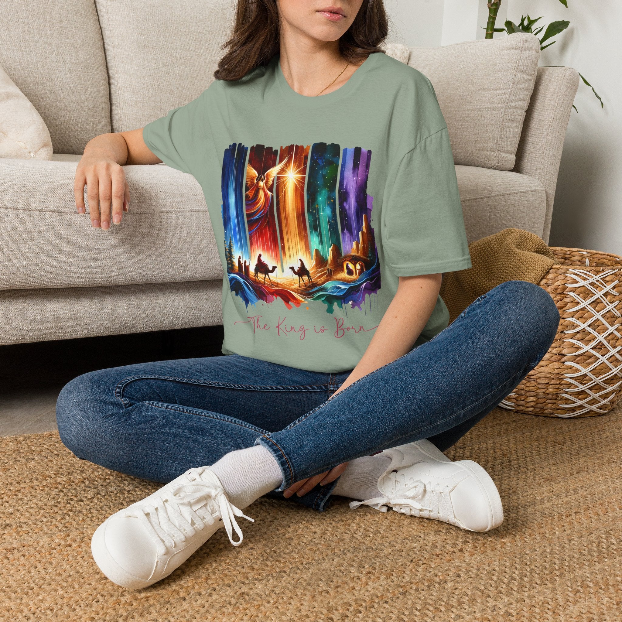 Vibrant Fantasy T-Shirt, Colorful Graphic Tee, Unisex Art Shirt, Great Gift for Fans, Unique Casual Wear, The King is Born Shirt