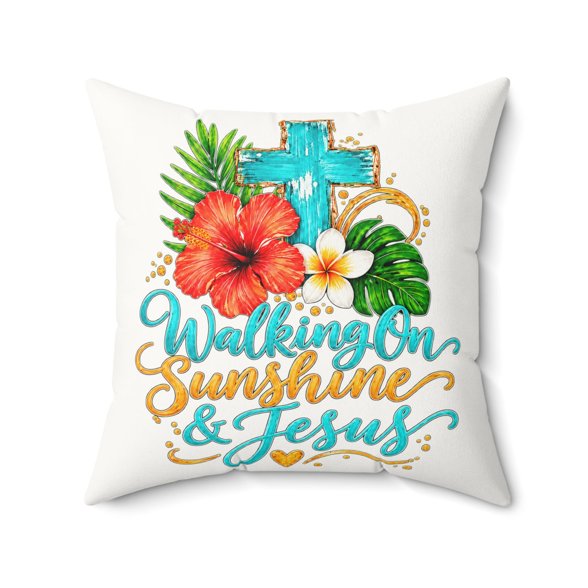 Walking on Sunshine Faux Suede Square Pillow