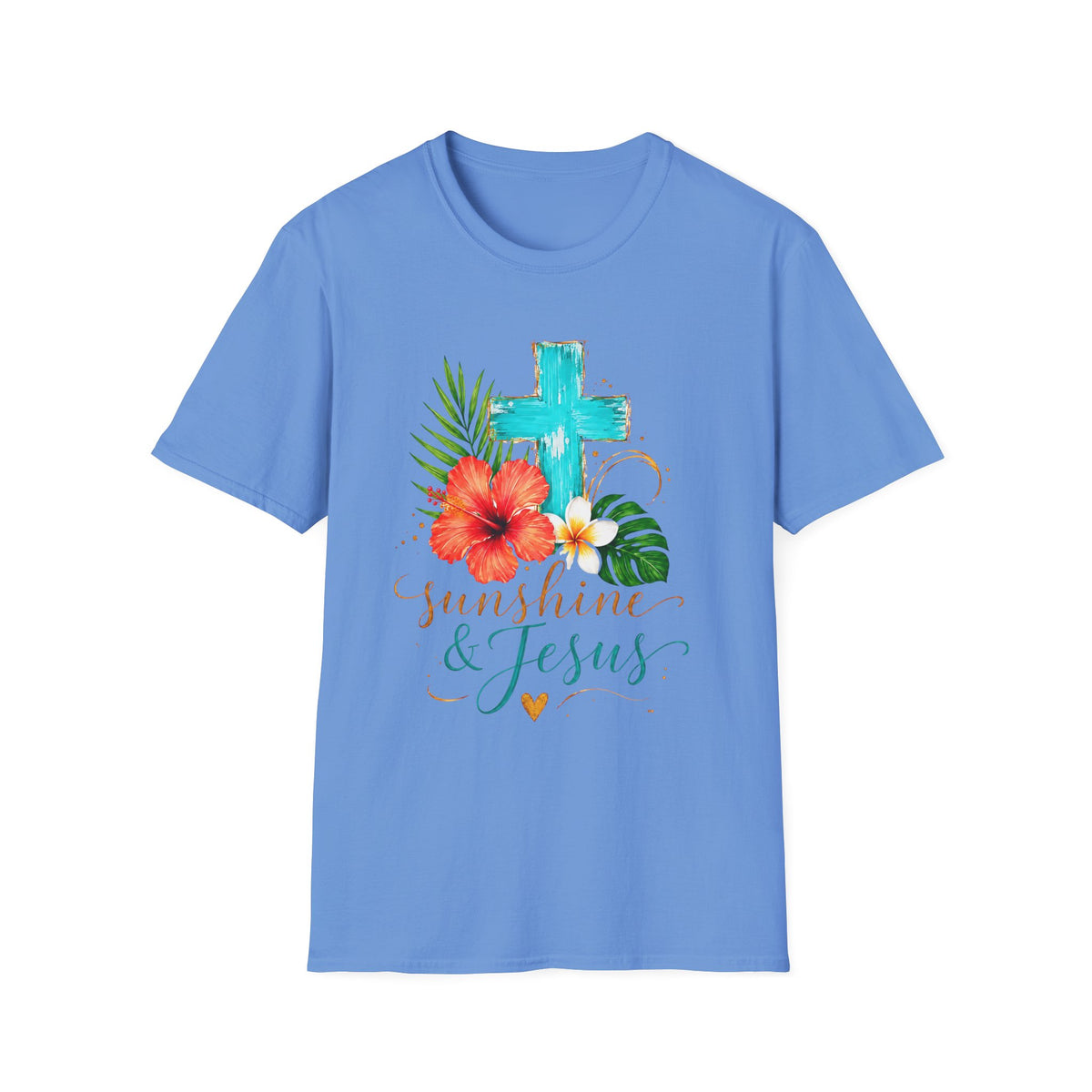 Sunshine & Jesus T-Shirt — Tropical Cross Christian Tee