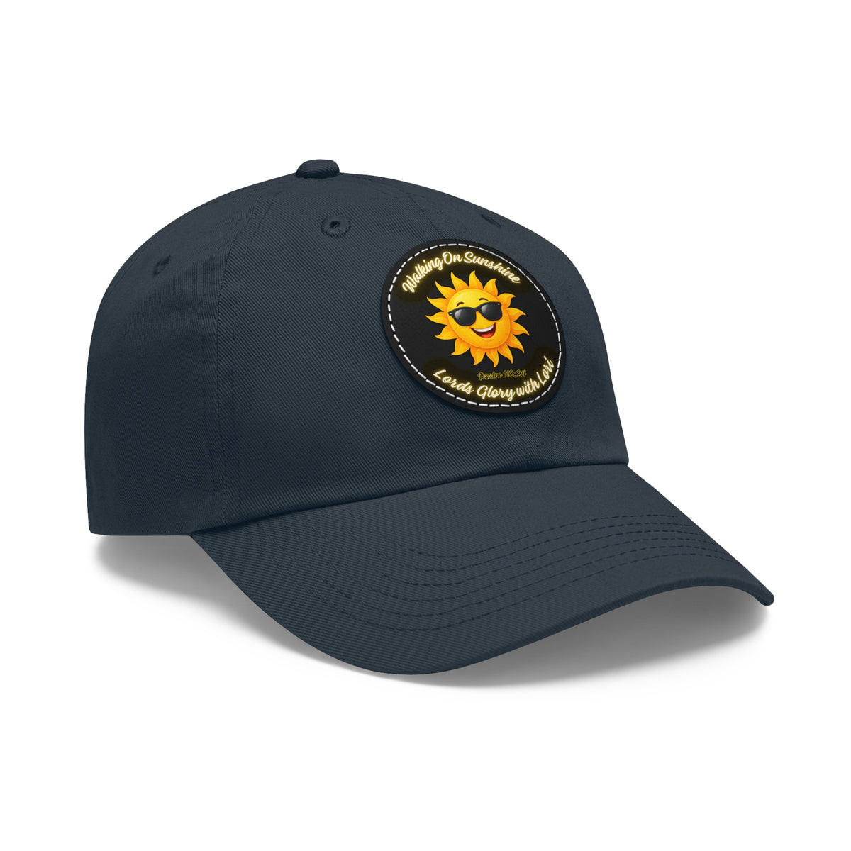 Sunshine Smiles Dad Hat — Round Leather Patch ‘Always Brighter’