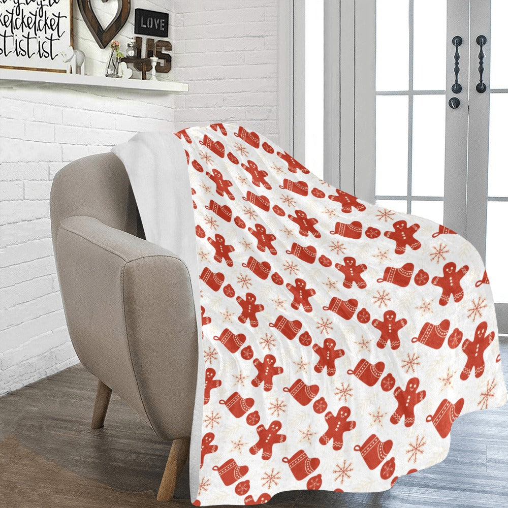 Ginger Bread Man Christmas Ultra-Soft Micro Fleece Blanket 60" X 80" (Made In USA)