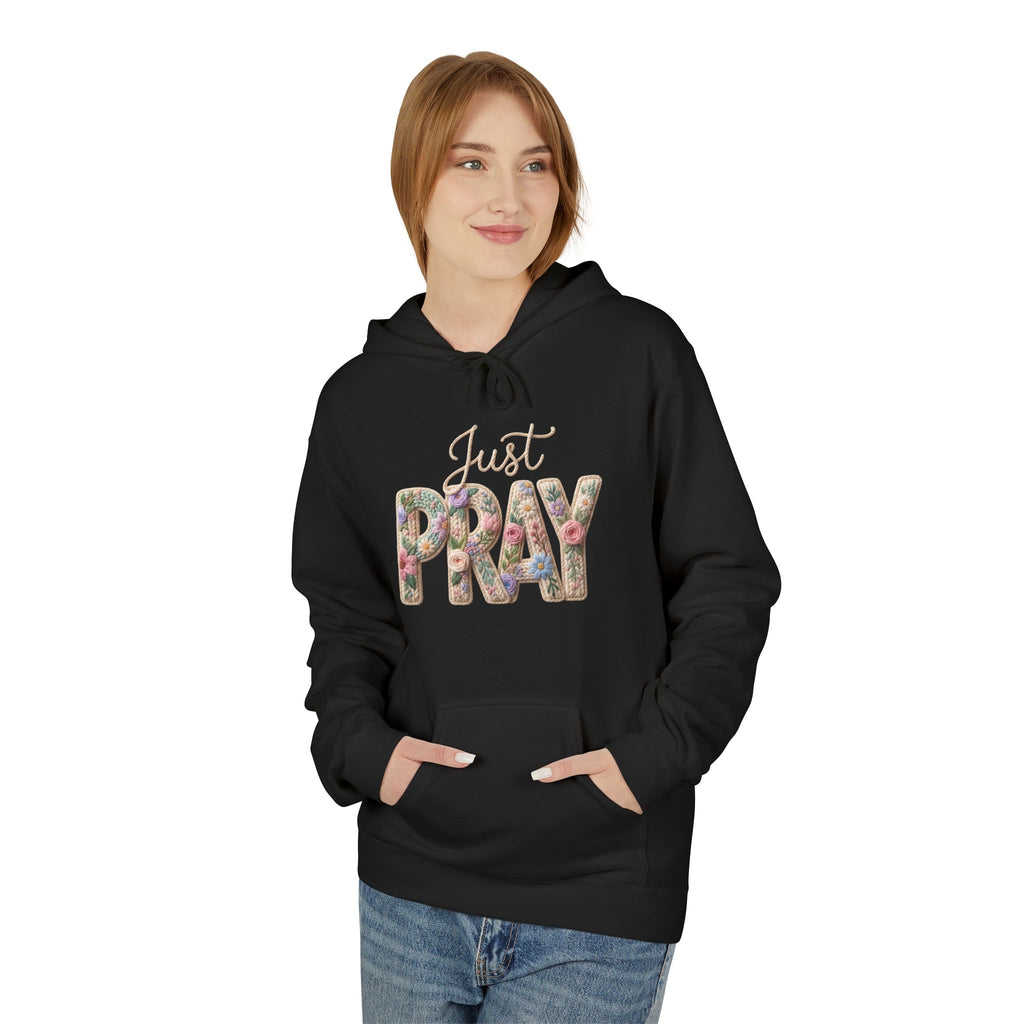 Just Pray floral letters Hoodie | Faith Christian sweatshirt design