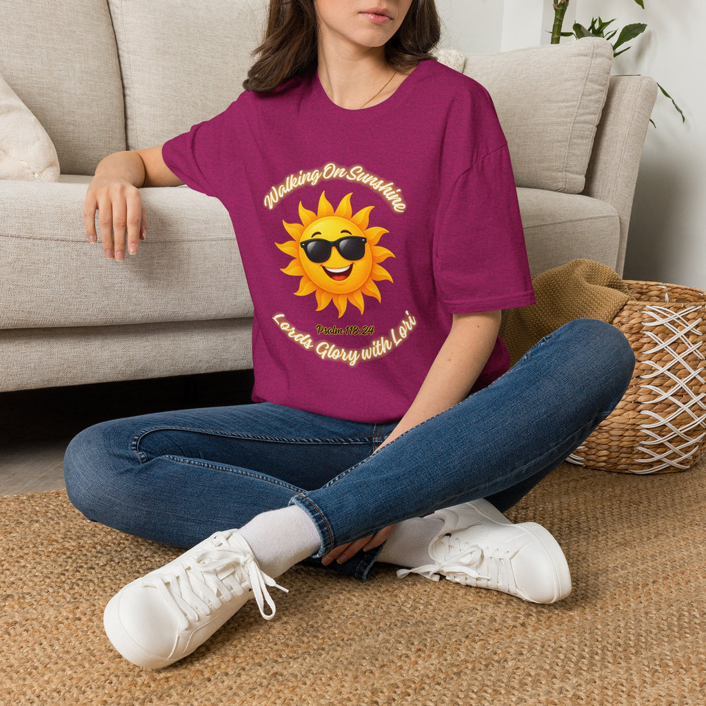 Sunshine Smiles T-Shirt — Sunglasses Sun with Psalm 118:24 Inspirational Tee