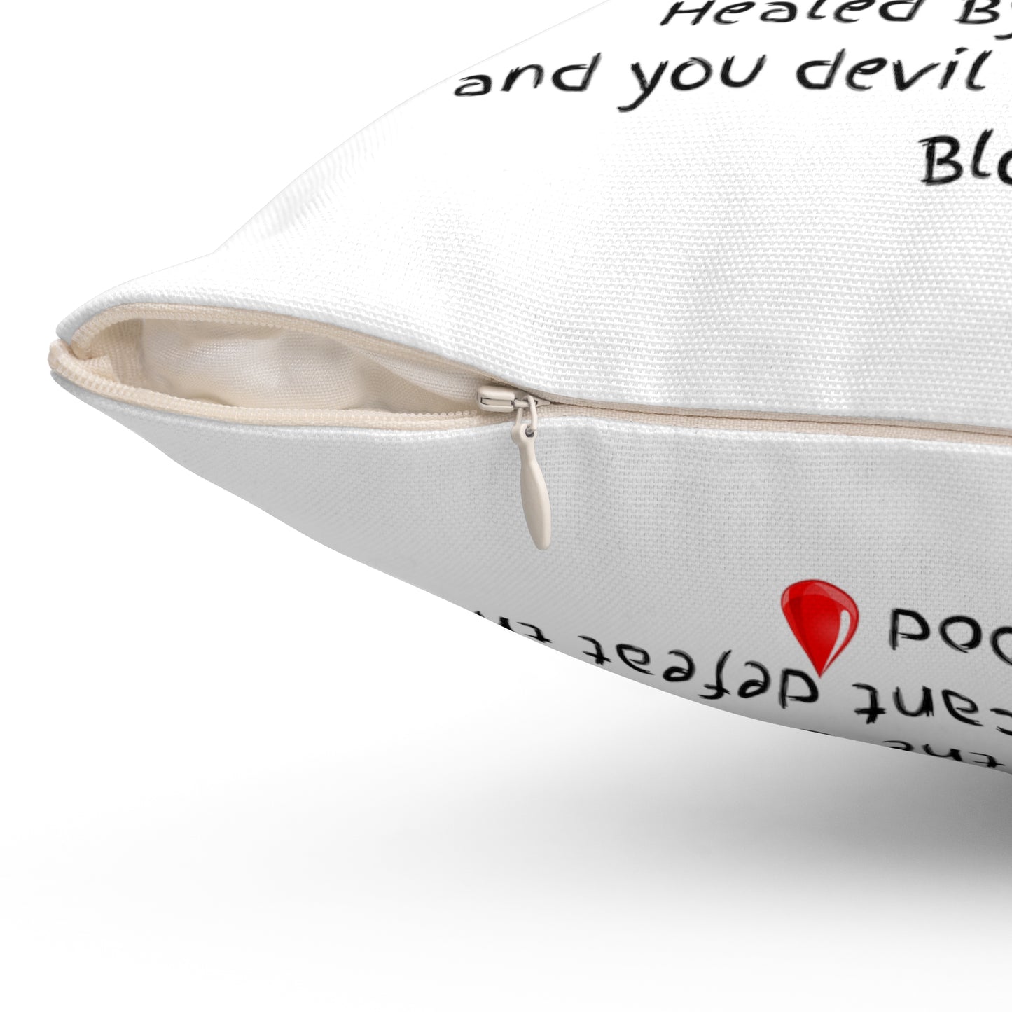 There's Power in the Blood of Jesus - Spun Polyester Square Pillow