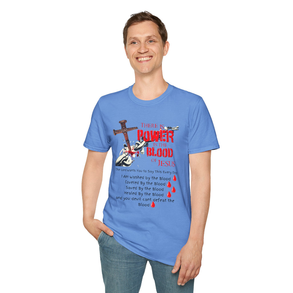 Jesus Blood Cross T-Shirt — "There Is Power In The Blood of Jesus" Christian Tee